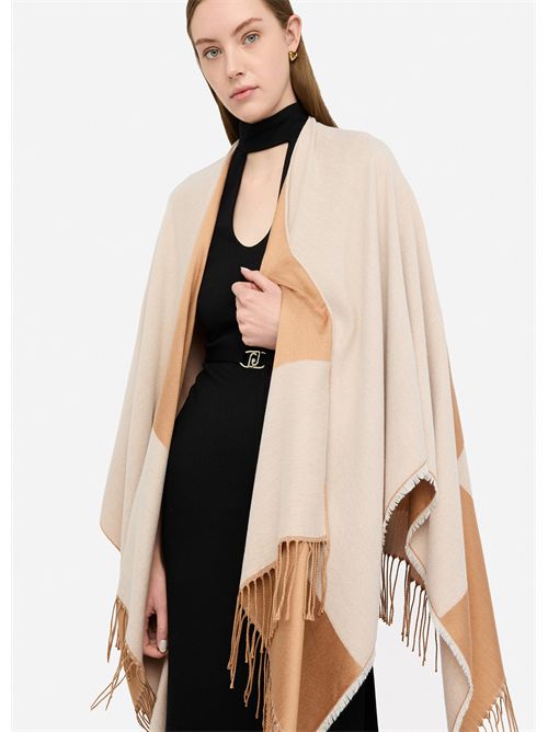 Poncho con logo e frange LIU JO | 2F5031T0300/10701